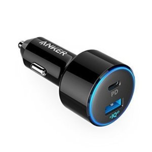 Anker USB C Car Charger, PowerDrive Speed+2 PD with 1 PD and 1 PIQ, -0