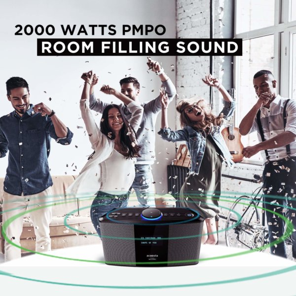 ACOOSTA UNO - 2000 watt PMPO, Preloaded 14000 Songs in 200 playlists by Sony DADC, Wireless Bluetooth Speaker