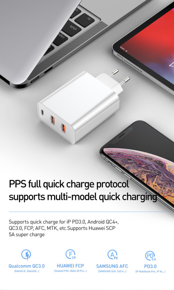 Baseus 60w Quick Charge 4.0 3.0 Multi USB Charger For iPhone Samsung iPad Pro Macbook SCP QC4.0 QC3.0 QC Type C PD Fast Charger