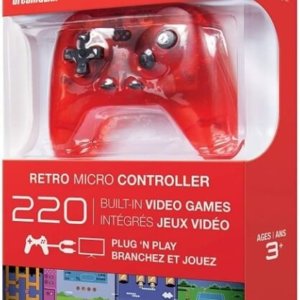 My Arcade Retro Micro Controller - 220 built-in games - plug and play TV game - transparent red Specs