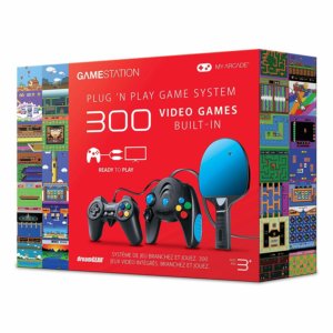 My Arcade Gamestation 300 Plug and Play Game System with 300 Preloaded Games – Includes 2 Console Style Wired Controllers and 1 Wireless Paddle